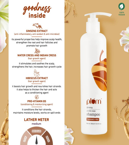 Plum Ginseng Gentle Rinse Shampoo | Hair Fall Control Shampoo