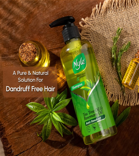 Nyle Natural & Pure Anti Dandruff Shampoo, With Goodness Of Tea Tree Oil & Rosemary Oil