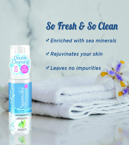 Spawake Moisturising Face Cleanser, 2-in-1 Foaming Face Wash