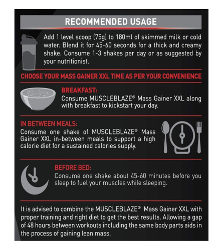 MuscleBlaze Mass Gainer XXL Powder- Pack of 1 kg (Chocolate) ( Free Shipping )