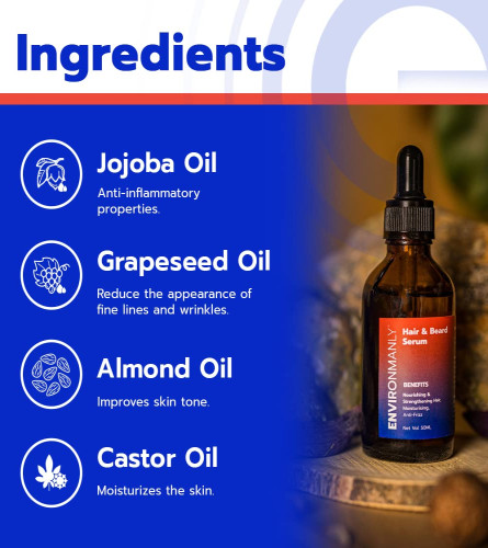 Suero ambiental para cabello y barba para hombres