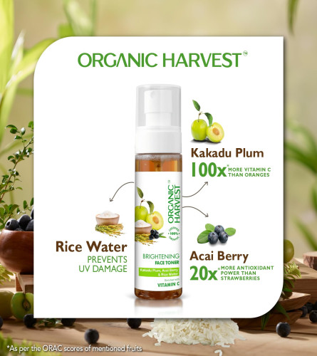 Tónico facial iluminador Organic Harvest para una piel brillante y sin imperfecciones