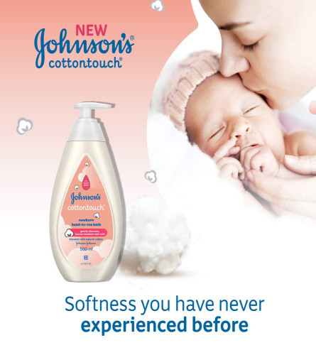 Johnson's CottonTouch Newborn Baby Head-To-Toe Bath, 500ml With No More Tears