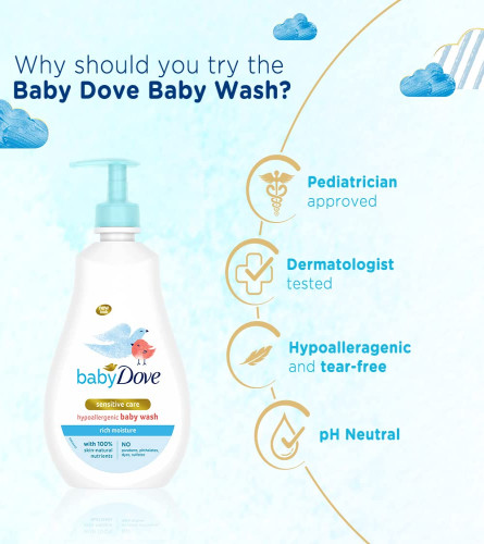 Baby Dove Rich Moisture Hair to Toe Baby Wash 400 ml