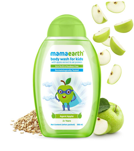 Mamaearth Agent Apple Body Wash For Kids With Apple Oat Protein