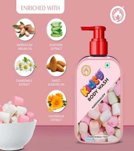Mom & World Kidsy Marshmallow Body Wash No Tears, No SLS For KIDS, Dermatologically Tested  PH Balanced, 240 Ml