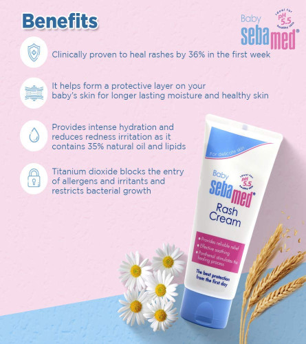 Sebamed Baby Rash Cream 100ml |Ph 5.5|Panthenol & Allantoin|Clinically Tested
