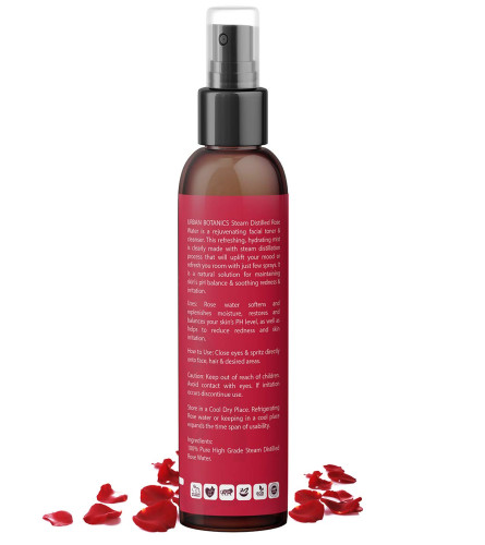 UrbanBotanics® Agua de rosas pura y natural/Tónico para la piel, 200 ml (pack 2)