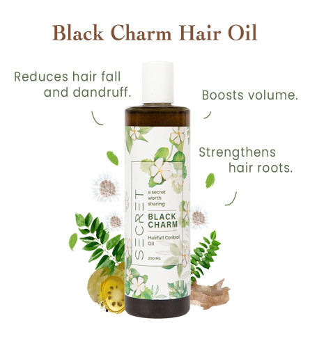 Secret Black Charm Haaröl Reduziert Haarausfall und Schuppen, 200 ml (kostenloser Versand)