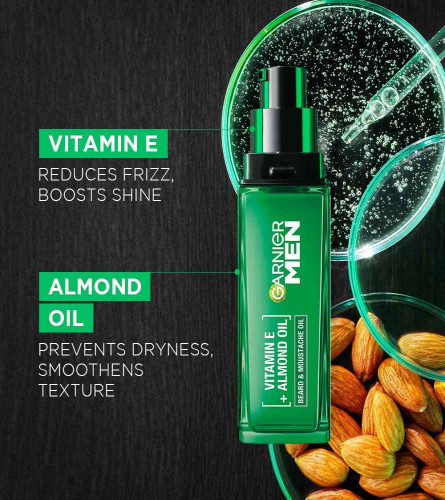 Garnier Men Strong Beard Bart- und Schnurrbartöl – mit Vitamin E und Mandelöl, 30 ml (2er-Pack) Kostenloser Versand