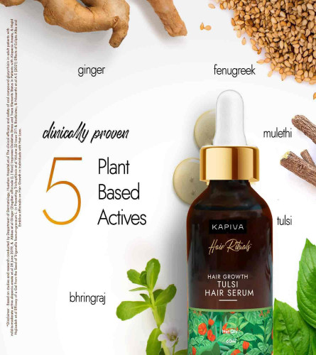 Kapiva Tulsi Haarwachstumsserum für gesundes Haarwachstum 60 ml (Kostenloser Versand)