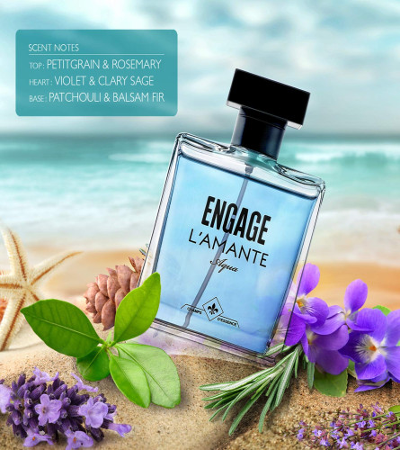 Engage L'amante Aqua Eau De Parfum para hombre, larga duración