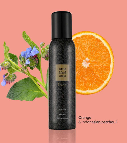 Avon Little Black Dress Lace Oriental Floral Body Spray para mujer