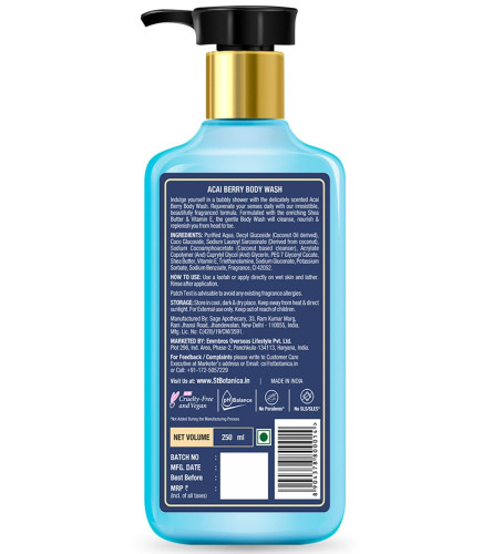 St.Botanica Gel de Baño Acai Berry - Con Vitamina E (Gel de Ducha)