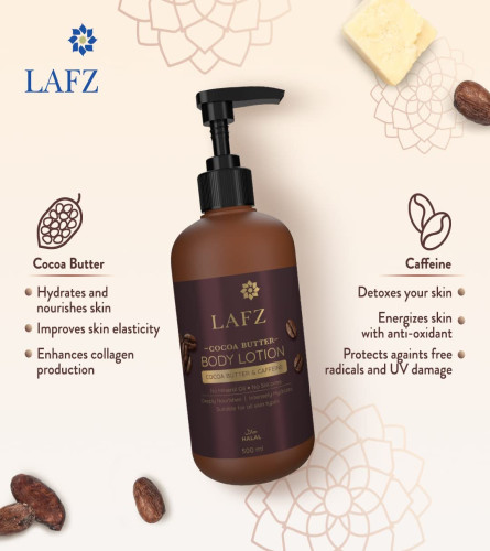 LAFZ LOCIÓN CORPORAL DE MANTECA DE CACAO CON MANTECA DE COCO Y CAFEÍNA