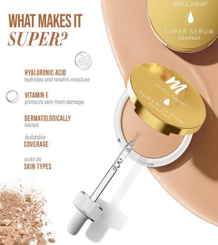 MyGlamm Super Serum compacto - 102W Beige