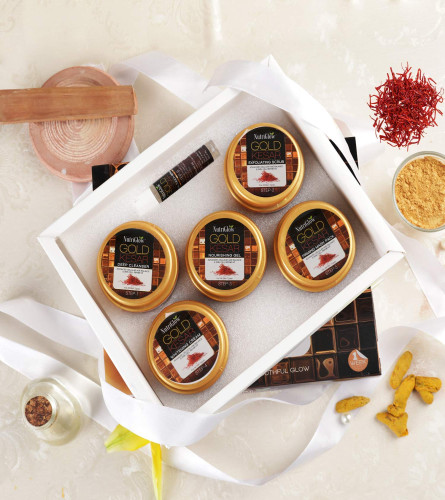 NutriGlow Gold Kesar Kit Facial 6 Piezas Cuidado De La Piel Para Mujer