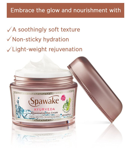 Crema facial Spawake Ayurveda, crema de día rejuvenecedora SPF 30 PA++