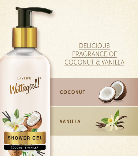 Layer'r Wottagirl Duschgel Kokosnuss & Vanille für Frauen 300 ml (Kostenloser Versand)