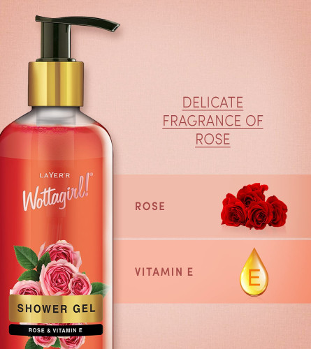 Layer'r Wottagirl Duschgel Rose & Vitamin E für Frauen 300 ml (Kostenloser Versand)