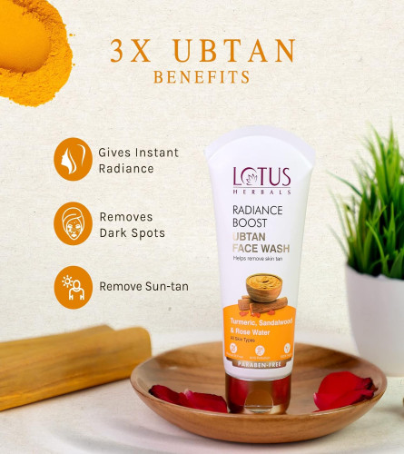 Lotus kräuter Strahlkraft-Boost Ubtan Gesichtswaschmittel 100 gm (3er Pack) Kostenloser Versand