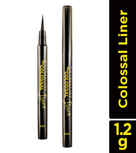 Maybelline New York Eyeliner, Flexi-tip Applicator, Quick-drying Formula, Long-lasting, The Colossal Liner, Black, 1.2g( Free Shipping )