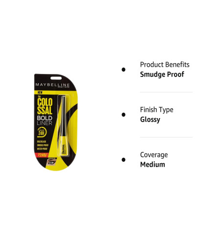 Maybelline New York Colossal Bold Eyeliner, Black, Glossy Finish, 15g( Free Shipping )