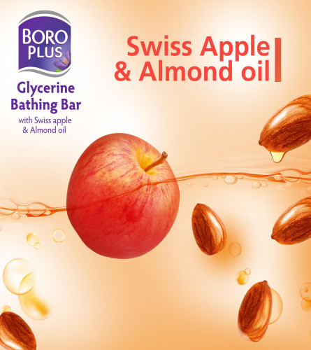 BoroPlus Glycerin-Baderiegel mit Schweizer Apfel- und Mandelöl 125 gm (Kaufen Sie 4 und erhalten Sie 1 gratis)