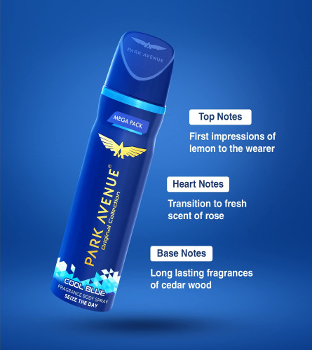 Park Avenue Deo Cool Blue Freshness Mega Pack for Men, 220ml - Fresh Cistrus ( Free Shipping )