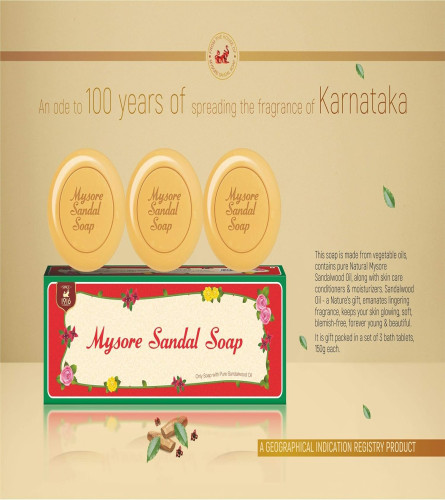 Mysore-Sandalenseife 150 gm (3er-Pack) Kostenloser Versand