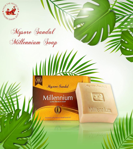 Mysore Sandal Millennium Super Premium Sandelholzseife 150 gm (1er-Pack) Kostenloser Versand