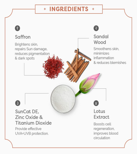 Ayuga Kumkumadi Radiance Sonnenschutz mit Safran- und Lotusextrakten 50 gm Kostenloser Versand