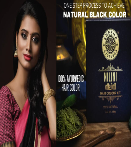 Shesha Ayurveda Nilini Haarfarbe Natürliches Schwarz 40 gm (2er-Pack) Kostenloser Versand