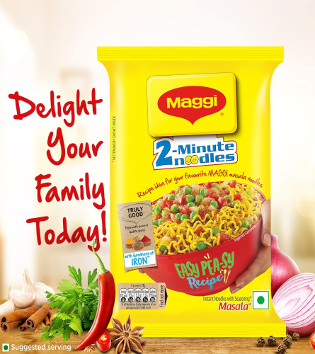 MAGGI 2-Minute Instant Noodles, 840G (12 Pouches X 70G Each), Masala Noodles With Goodness Of Iron, Made With Choicest Quality Spices, Favourite Masala Taste, 840 Grams ( Free Shipping )