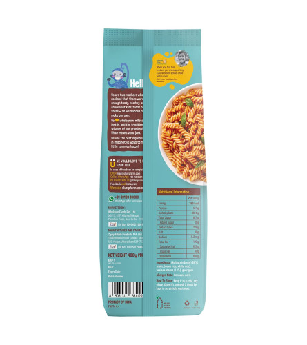 Slurrp Farm No Maida Mini Fusilli Pasta | Gluten Free & Multigrain | Healthy Pasta made with Brown Rice and Corn | 400 g ( Free Shipping )