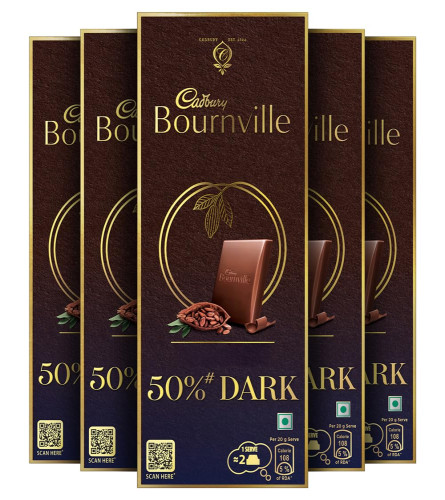 Cadbury Bournville Rich Kakao-Dunkler Schokoladenriegel 80 gm (5er-Pack)