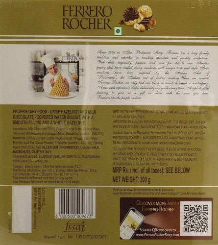 Ferrero Rocher T-24 Pieces 300 Gram ( Free Shipping )