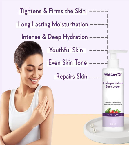 WishCare Kollagen-Retinol-Körperlotion zur Hautstraffung und -festigung 200 ml