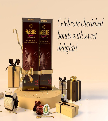 Fabelle Intense Dark - Diwali Chocolate Gift Pack of 2, Large Luxury Dark Chocolate Bar with 84% Intense Dark Choco Mousse, Premium Packaged, Best Diwali Gift for Your Family, 2 x 130g (Pack of 2) ( Free Shipping )