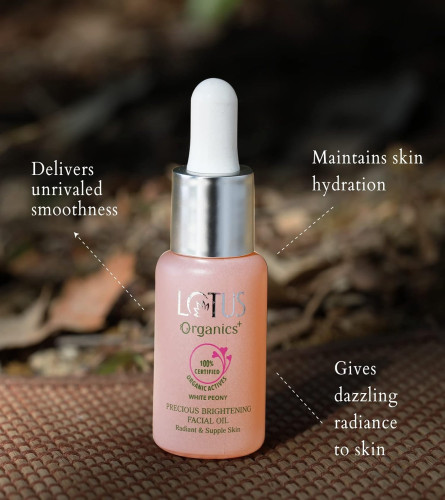 Lotus Organics+ Aceite facial iluminador precioso 100% orgánico Peonía blanca