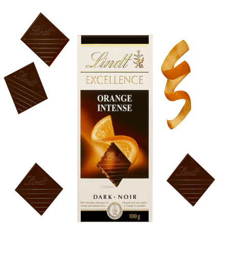 Lindt Excellence Orange Intense Dark Chocolate, 2 x 100 g (Free Shipping)