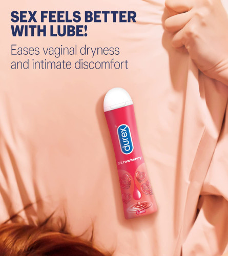 Durex Lube Gleitgel mit Erdbeergeschmack für Männer und Frauen 50 ml (2er-Pack) Kostenloser Versand