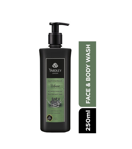 Yardley London Gentleman Urbane, Face and Body wash for Men, With Activated Charcoal, Germ Protection & Deep Cleansing, 250ml Shower Gel, White (Free Shipping)