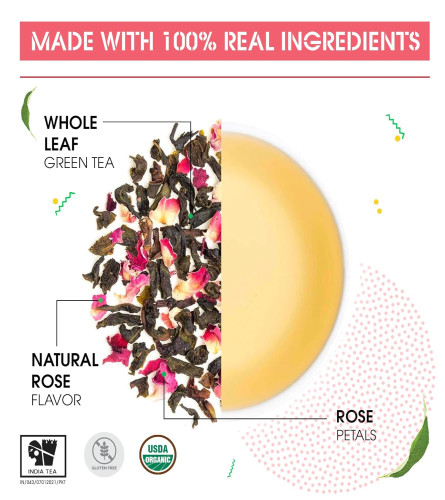 Teabox Bio Rose Grünteebeutel 50 Stk (Kostenloser Versand)