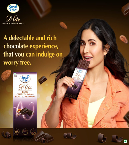 Sugar Free D'lite Quinoa & Mandels dunkler Schokoriegel, 80g (3er Pack) Kostenloser Versand
