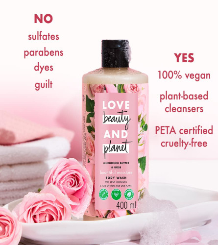 love-beauty-planet-moisturizing-body-wash-400ml-with-murumuru-butter-rose-sulfate-free-paraben-free-liquid-shower-gel-for-men-and-women-free-shipping-