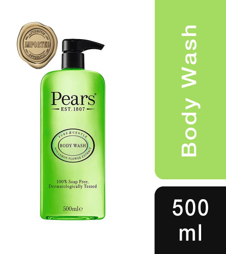 pears-pure-gentle-shower-gel-body-wash-with-oil-clear-formula-for-removing-excess-oil-with-lemon-flower-extracts-100-soap-free-imported-500-ml-free-shipping-