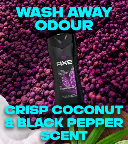axe-excite-3-in-1-body-face-hair-wash-for-men-long-lasting-refreshing-crisp-coconut-black-pepper-fragrance-for-upto-12hrs-natural-origin-ingredients-removes-odor-bacteria-no-paraben-250ml-free-shipping-