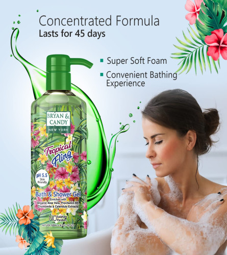 bryan-candy-tropical-fling-bath-and-shower-gel-enriched-with-organic-aloe-vera-pro-vitamin-b5-chamomile-calendula-extracts-skin-friendly-ph-55-all-skin-types-500-ml-pack-of-1-free-shipping-worldwide