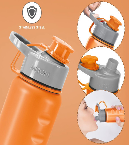 milton-gripper-stainless-steel-water-bottle-750-ml-orange-leak-proof-easy-grip-light-weight-free-shipping-worldwide-